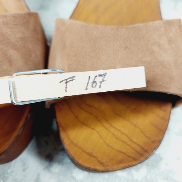 NEW Steve Madden Alabama Platform Brown Suede Wooden Studded Sandals F167 - Picture 12 of 12